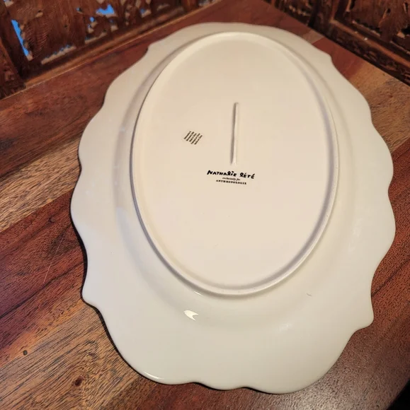 NWT Anthropologie Nathalie Lete Marais Ducks Serving Scalloped Edge Platter